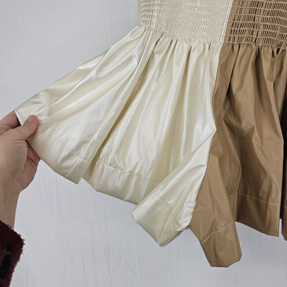 Queen Of Sparkle Leather Swing Short In White/tan Womens Size Small - Picture 7 of 12